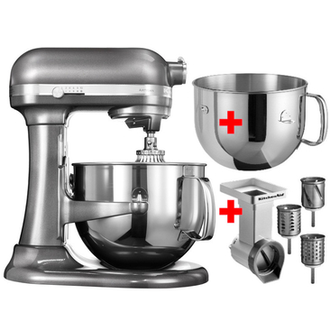 6,9 L-Artisan Küchenmaschine mit Schüsselheber medaillon silber