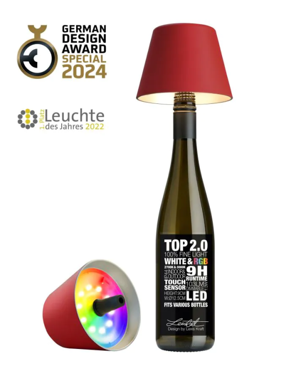 Sompex Top 2.0  Akku Leuchte rot