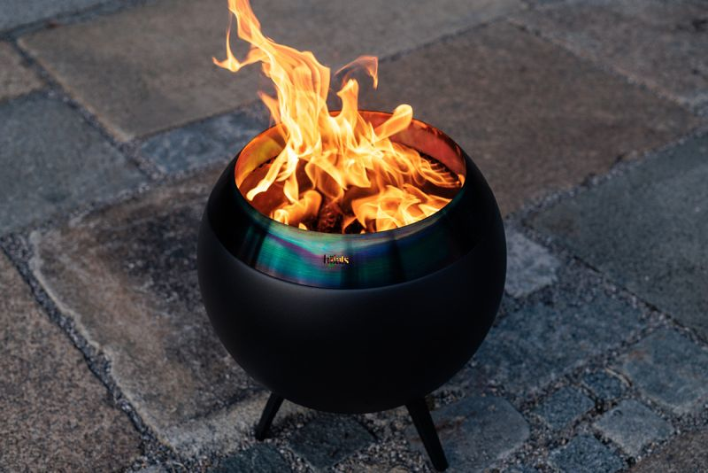 MOON 45 Feuerkorb mit niedrigen Fuß all black