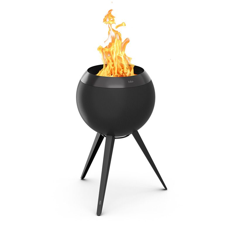 MOON 45 Feuerkorb mit hohem Fuß all black