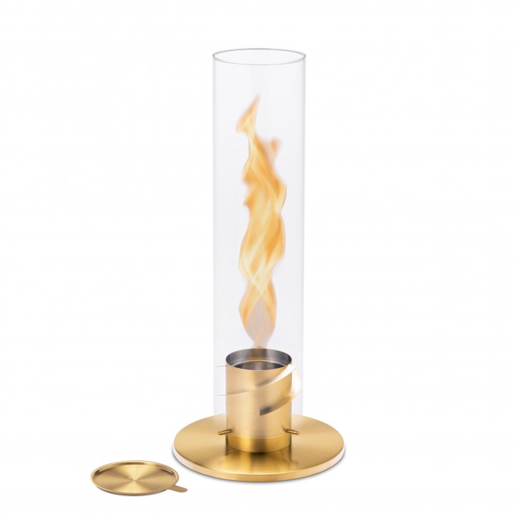 höfats SPIN 120 gold Bioethanol Windlicht | Tischfeuer | Gartenfackel