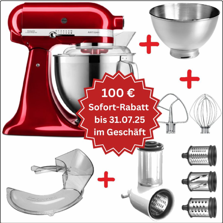 Set-Angebot E KitchenAid Artisan Premium 185 farbig plus 7 Teile ONYX SCHWARZ