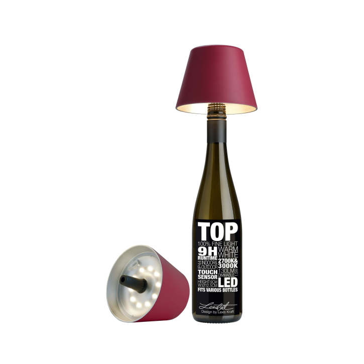 Top Akku Leuchte bordeaux