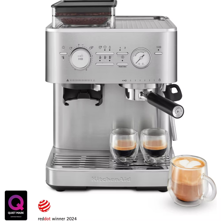 Halbautomatische Espressomaschine mit Kaffeemühle Edelstahl ARTISAN