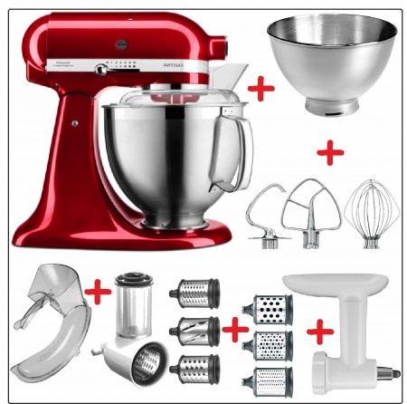 Set-Angebot D KitchenAid Artisan Premium 185 farbig plus 9 Teile