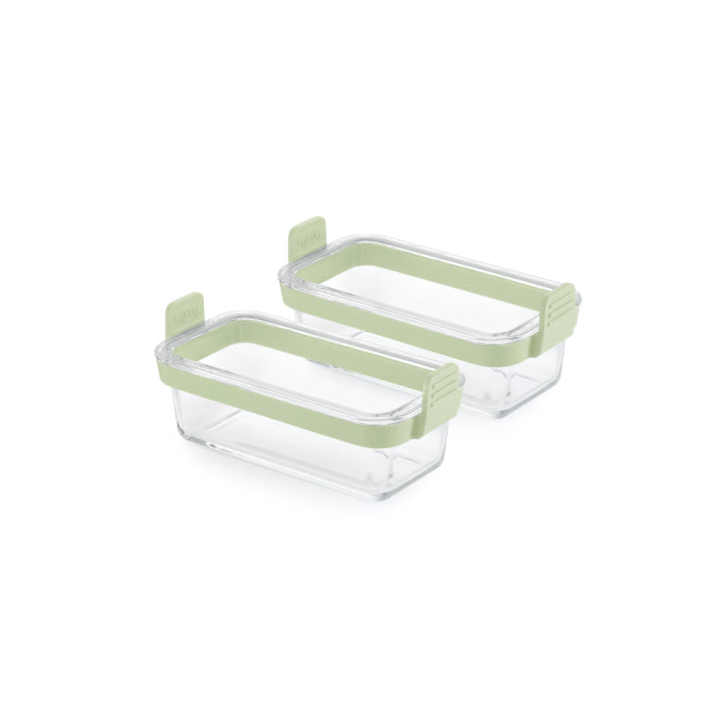 Lèkuè  Airfryer Rechteck Glasschalen 2 Stück