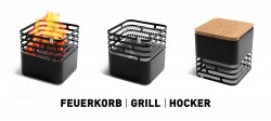 höfats Cube schwarz Feuerkorb | Grill | Hocker