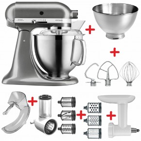 Set-Angebot D KitchenAid Artisan Premium 185 farbig plus 9 Teile MEDAILLON SILBER